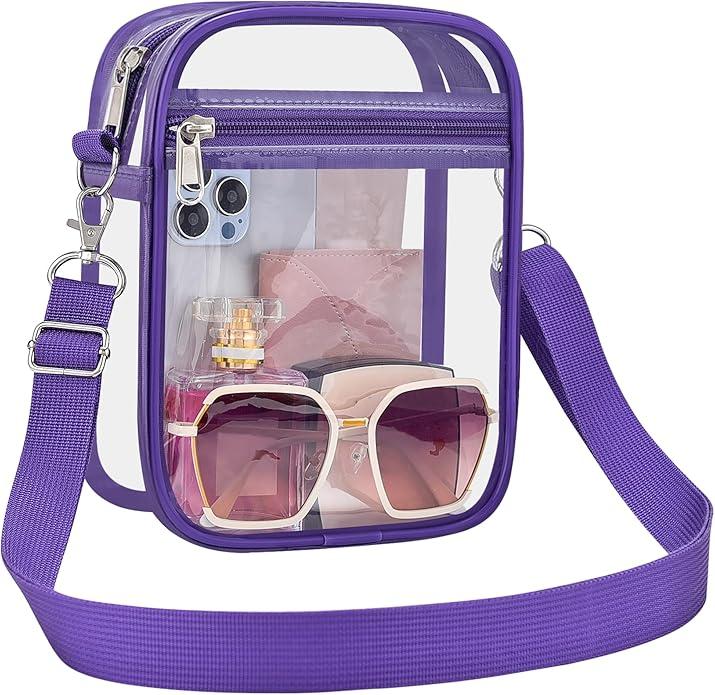 Clear Bag Stadium Approved Clear Purse for Women Clear Crossbody Bag for Stadium Events Concerts Festivals