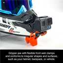 Dango Design Gripper Mount for GoPro/Osmo/Insta360 | Universal Helmet Clamp Mount for Action Cameras | Dirtbike, Motocross, Enduro, Motorcycle, and ATV Helmets | Stealth Black