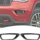 for Grand Cherokee Front Fog Lights Trim Bezel Cover Compatible with Jeep Grand Cherokee 2018-2020 Carbon Fiber Exterior Accessories (Carbon Fiber)