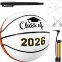Senior 2027 Graduation White Autograph Blank Soccer Ball Size 5 Official, Acrylic Stand, Signature Pen for Graduation 2027 Night Gifts