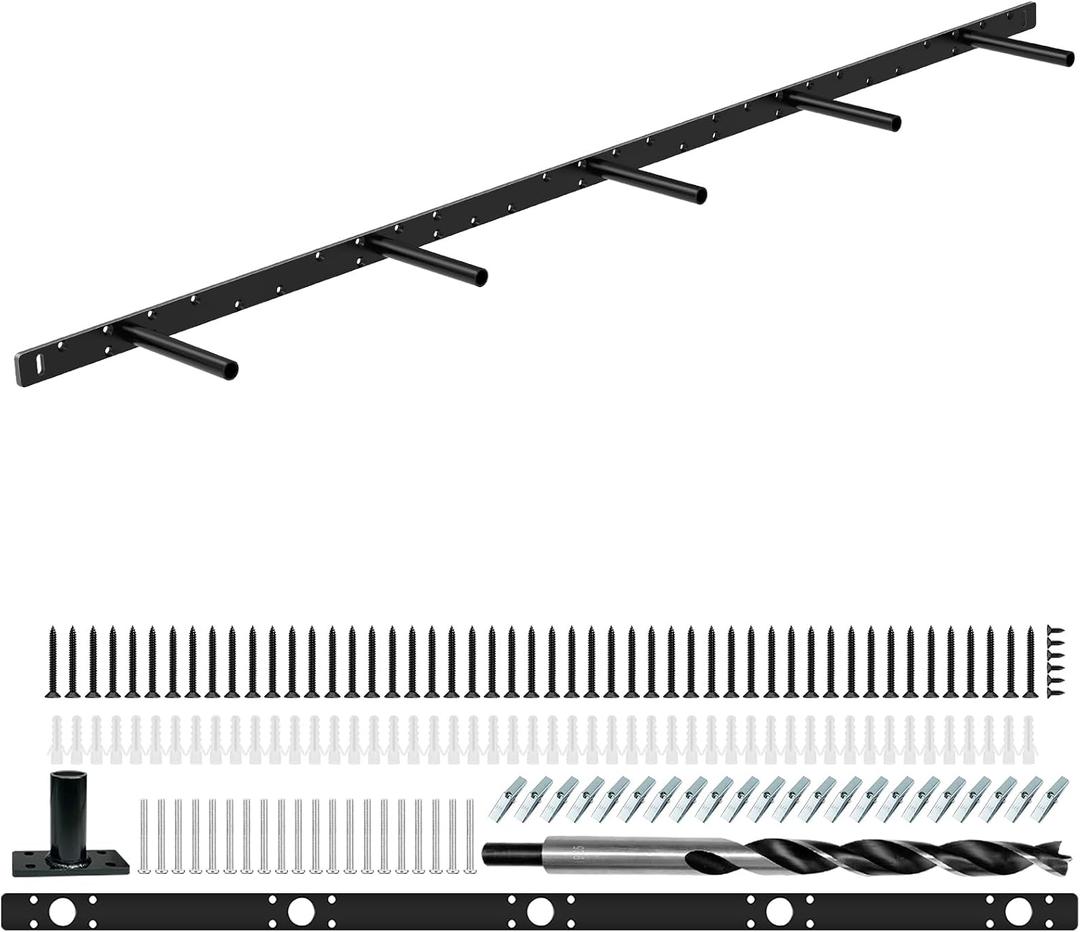 Floating Shelf Bracket, 58" Heavy Duty Hidden Shelf Brackets Hardware, Solid Steel Support Rods with Tools, Wall Mounting Invisible Floating Shelves Bracket for Kitchen, Living Room