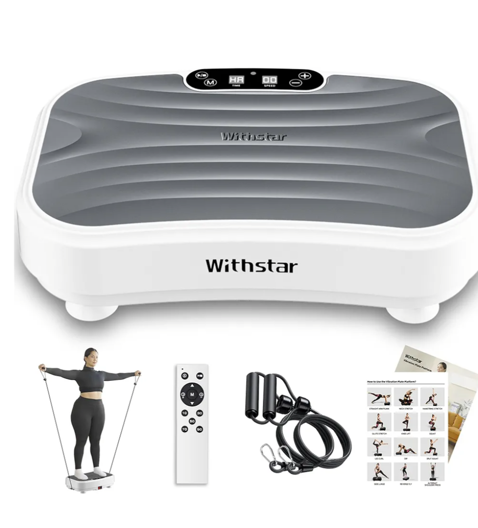 Vibration Plate Exercise Machine,Vibration Plate Platform for Lymphatic Drainage Whole Body Vibration Plate Machine Helps Weight Loss Shaping 330lbs 110V~240V