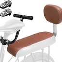 Bicycle Manned Cushion Mountain Bike Back Shelf Seat Cushion Manned Comfortable Saddle Children Back Seat (Brown-Armsrest&Backrest)