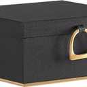 SONGMICS 2-Layer Jewelry Box, Jewelry Organizer with Handle, Removable Jewelry Tray, Jewelry Storage, Floating Effect, 8.1 x 9.4 x 4.3 Inches, Gift Idea, Black UJBC165B01