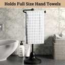 Hand Towel Holder for Bathroom Countertop - 17 Inch Tall Black Free-Standing Hand Towel Stand for Bathroom Counter - Non-Slip Base for Sink Top - Holds Full Size Handtowels, Fingertip, Washcloth