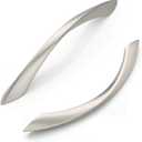 FILTA 10 Pack 5 Inch(128mm) Hole Centers Brushed Satin Nickel Cabinet Pulls,Arch Twisted Kitchen Cabinet Handles Zinc Alloy Cabinet Hardware for Cabinets Cupboard Handles Drawer Pulls