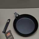 OXO Obsidian Pre-Seasoned Carbon Steel, 10" Frying Pan Skillet with Removable Silicone Handle Holder, Induction, Oven Safe, Black