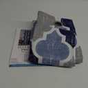 Beauoop 100% Blackout Curtains 108 Inches Long 2 Panels for Bedroom Living Room Blue Grey Moroccan Geo Room Darkening Thermal Insulated Soundproof Grommet Top Window Treatments Drapes, 50x108 Set of 2