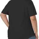 ROSRISS Plus Size Tops for Women Summer Flowy Pleated T Shirts Dressy Crew Neck Tees Casual Short Sleeve Blouses XL-5XL (XL)