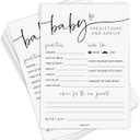 GardenCity 50 Large Baby Predictions Cards, Advice and Wishes, Fun Baby Shower Games for Boy or Girl, Gender Neutral - Minimalist