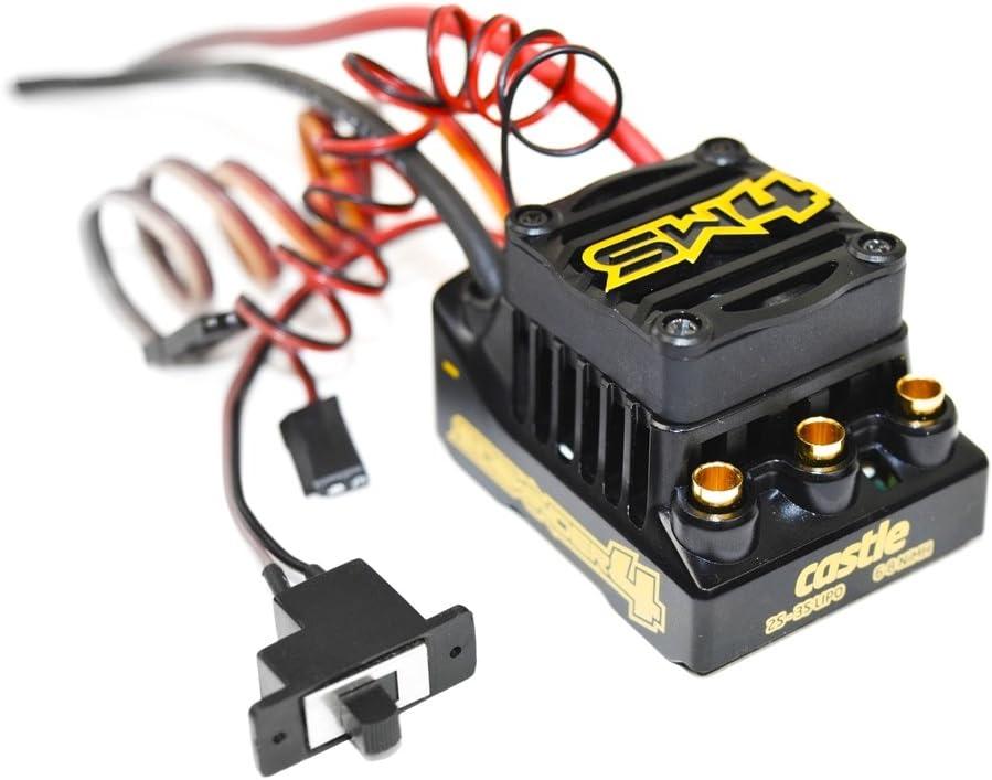 Castle Creations Sidewinder 4 Sensorless ESC Upgrade for 1/10 RC Vehicles,Unisex Adult, Black