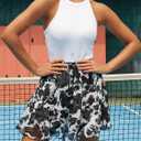 Womens Summer Flowy Shorts Casual Boho Floral Skorts Ruffle Mini Skirts Running Tennis Chiffon Butterfly Shorts (Black, XL)