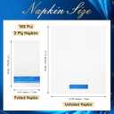 Tinlade Blue and White 100 Pack Disposable Guest Napkins Stripe Design