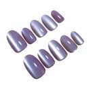 3 x Press on Nails Oval, Pink Shimmery Fake Nail, Kit of 24 False Nails, 24 Adhesive Tabs and Tools