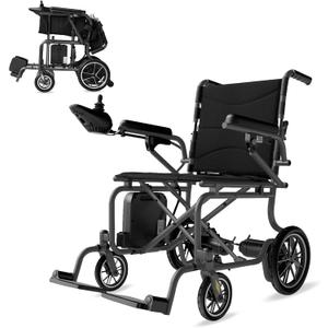 Electric Wheelchairs, Ultra Lightweight Motorized Wheelchair Only 39lbs, Foldable Electric Wheelchairs for Adults, All Terrain Intelligent Power Wheelchair for Seniors - Airline Approved