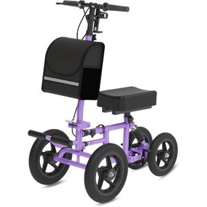 Knee Scooter, Foldable All Terrain Knee Walker for Adults
12" Front & 10" Rear Big Wheels, Steerable Knee Walker for Broken Foot, Ankle Injuries & Surgery , Better Crutch Alternative