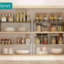 Expandable Cabinet Shelf Organizer Riser for Kitchen Pantry Cupboard Under Sink Countertop,kitchen cabinet shelf (white)