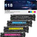 118 Toner Cartridge Replacement for Canon 118 CRG118 CRG 118 for Canon Color Imageclass MF726Cdw MF8350Cdn MF8380Cdw MF8580Cdw MF729cdw Printer(Black Cyan Magenta ,4 Pack)