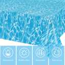 2 x 2Pcs Summer Ocean Waves Tablecloths 86x51 Inches Disposable Plastic Blue Ocean Water Print Table Covers Beach Pool Party Under The Sea Theme Birthday Party Table Cloth Decorations