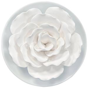 Passive Diffuser for Essential Oil-Ceramic Diffuser Non Electric Oil Diffusers for Small Mini Room, Desk Decorative, Bathroom (White Hibiscus)