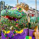 Ceenna 16 Pcs Mardi Gras Parade Float Decorations with 4 Pcs Mardi Gras Table Skirts 4 Pcs Mardi Gras Bunting Flag 4 Pcs Mardi Gras Tinsel Garland 4 Pcs Fringe Banner for New Orleans Carnival Supplies