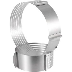 HAKZEON 2 Pack Cake Ring Set, Adjustable Stainless Steel Mousse Cake Rings, Round Molds Cookie Cutter Leveler 7 Layer 6-12 inch for Kitchen Restaurant Mousse DIY
