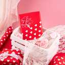 WRAPAHOLIC Reversible Valentine's Day Wrapping Paper - Mini Roll - 17 Inch X 33 Feet - Red Love Heart Design for Valentine's Day, Wedding, Anniversary, Birthday, Baby Shower