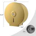 Commercial Jumbo Toilet Paper Dispenser, Wall Mount Stainless Steel 9 Inch Roll Toilet Paper Holder Bath Tissue Dispenser with Lock Key (Gold)