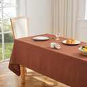 ZeeMart Basic Linen Textured Table Cloth, 60 x 104 Inch Terracota, Farmhouse Style Rust Rectangle Tablecloth, Wrinkle Resistant Washable Heavy Weight TableCloths