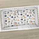 Happy Halloween Baby Crib Sheets Cute Spooky Pumpkin Bat Fitted Crib Mattress Cover Witch Moon Star Toddler Baby Sheet for Standard Crib 28x52in (One size)