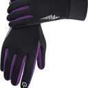 Kids Winter Gloves Touchscreen Water-Resistant Warm Thermal for Boy Girl Toddler Cycling Running Ski Snow Cold Weather, (Purple,Medium)
