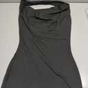 Women's Summer Sexy Backless Halter neckT-Shirt Women Look Solid Cotton Short Sleeved Top Classic Tanks (Medium, Black)