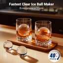 2" Ice Ball Maker, Crystal Clear Ice Ball Ready in 40min, 72pcs/Day | ETL Approval with Ice Tong for Cocktails & Bourbon Whiskey Self-Cleaning