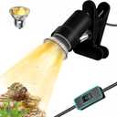 GOZILLA Reptile Heat Lamp, Turtle Lamp with 50W UVA/UVB Turtle Light Bulb, 360°Rotatable Clip Reptiles Basking Light for Amphibian and Reptile Tanks, Terrariums, Cages.(Black)