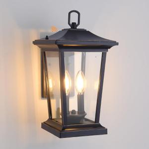 Dusk to Dawn Outdoor Wall Sconce Lights, Large Waterproof Exterior Wall Lantern Light Fixture with E12 Base, Oil Rubbed Bronze Wall Mount Light, Outdoor Wall Lights for Porch (A272-1-ORB)