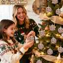 24pcs Cow Print Balls for Western Christmas Tree Decorations - Rustic Christmas Ornaments, 2.4in Brown & White Hanging Ball for Wreath Garland