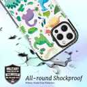 for iPhone 14 Pro Case, Cute Dinosaur Nature Pattern with Pastel Dinos, Military-Grade Drop Protection, Cute Soft Slim TPU Protective Cover with Camera Protection for Women & Girls