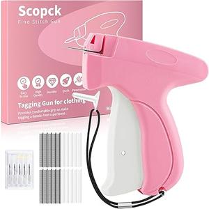 Stitch Gun for Clothes, Handheld Stitch Tag Gun, Fabric Stapler for Clothing Fixer, Sewing Kit Including 1,000 Black Fasteners & 1,000 White Fasteners & 6 Needles