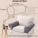 Sofa Arm Chair Covers, Couch Armrest Armchair Covers, Stretch Anti-Slip Recliner Slipcovers Furniture Protector, Set of 2 (Ivory White)