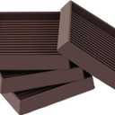 3x3 Square Rubber Furniture Caster Cups, Anti-Sliding Furniture Pads Bed Stopper Floor Protectors with Grip - Protect Any Flooring (4 Pcs Brown)