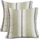 Navy Blue Lime Green Pillow Covers 20x20 Set of 2 Gray Grey Dot Print Striped Decorative Outdoor Pillowcases Boho Rustic Farmhouse Decorative Throw Cushion Case Decor for Couch Sofa Bed