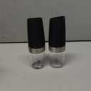 XinXu Gravity Electric Pepper and Salt Grinder Set, Adjustable Coarseness, Battery Powered with LED Light, One Hand Automatic Operation, Black -2 Pack