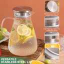 2.0 Liter 68 oz Glass Pitcher with Lid and Spout, Glass Carafe for Hot/Cold Water, Large Iced Tea Pitcher for Coffee, Milk,Juice and Homemade Beverage,Iced Coffee, and Container for Drinks