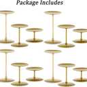 Pillar Candle Holders Candelabra Gold - Set of 12 Bulk Candle Stand Iron Plate Minimalism Modern Home Mantel Dinning Table Decorations Centerpiece for Wedding, Party, Housewarming, Events
