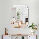 18 x 24 Inch Silver Wall Mirror-Beveled Edge Frameless Mirrors for Bathroom, Vanity, Bedroom, Rectangle Mirrors