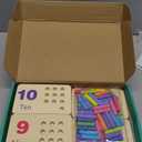 Montessori Number Counting Blocks Peg Board Toys, Wooden Math Manipulative Materials for Preschool, Number Montessori Learning Toy for Toddlers & Kindergarteners (Colorful Peg)