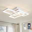 Moderm Ceiling Light Fixture, Square Modern LED White Flush Mount Ceiling Light, APP and Remote Control Dimming with Memory3000K-6500K for Dining Room, Kitchen, Bedroom, Office