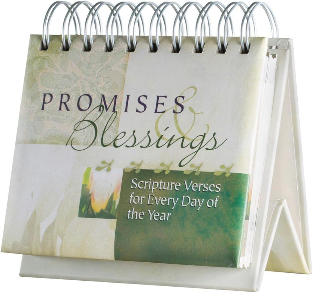 DaySpring - Promises & Blessings: Scriptures Verses for Every Day of the Year - Perpetual Calendar, 1.5" x 5.25" x 5.5" (16766)