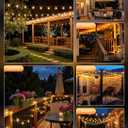 Brightown Outdoor String Lights, 100FT Shatterproof LED Patio Lights with 46 Dimmable Plastic G40 Bulbs, 2700K Waterproof Connectable Hanging String for Backyard, Cafe, Porch, Deck, Home Decor
