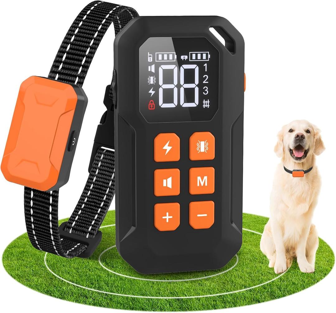 Wireless Dog Fence,Electric Dog Fence Rechargeable,Dog Fence Outdoor for Yard, Dog Training Collar Boundary Containment System with Remote Control, IPX7 Waterproof, Portable